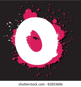 Dirty number 0. Vector illustration