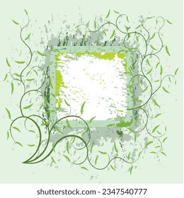 Dirty old floral background and patterned frame