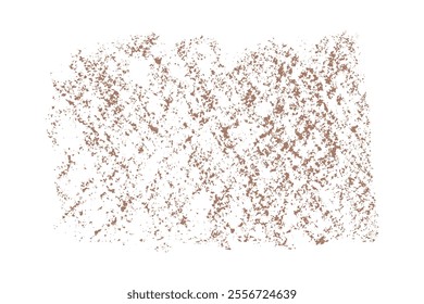 Dirty old shabby horizontal surface smeared with mocha mousse paint watercolor with splashes and drops, grunge texture isolated on white background.