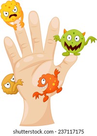 Dirty Palm With Cartoon Germs