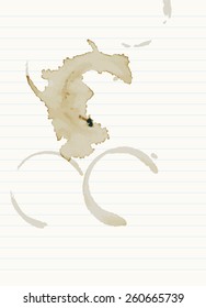 Dirty paper with coffee stains