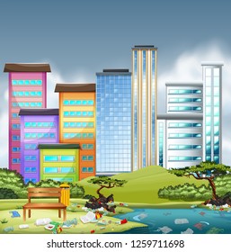 A dirty park landscape illustration