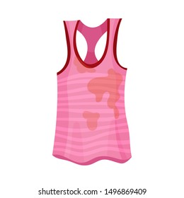 Dirty pink tank top. Vector illustration on a white background.