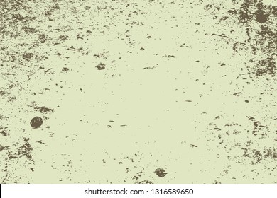 Dirty powder rough empty cover template. Distressed spray green grainy back texture. Grunge dust messy background. Aged splatter crumb wall backdrop. Weathered aging design element. EPS10 vector