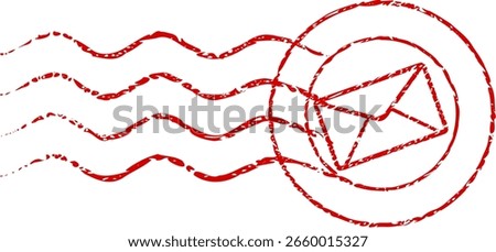 Dirty red postal flame (cut out)