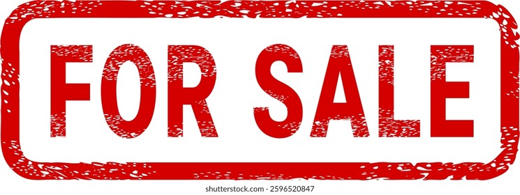 Dirty red stamp mark "FOR SALE" surrounded by a rounded frame (cut out)