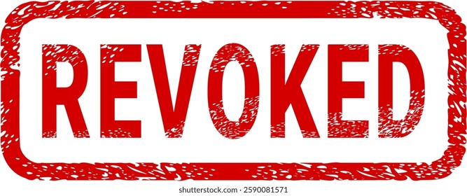Dirty red stamp mark "REVOKED" surrounded by a rounded frame (cut out)