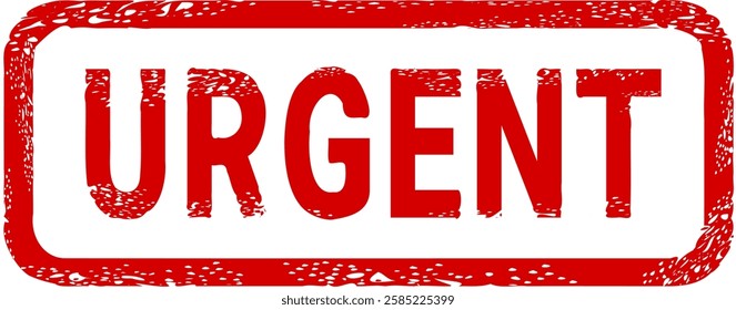 Dirty red stamp mark "URGENT" surrounded by a rounded frame (cut out)