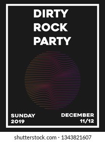 Dirty Rock Party Abstract minimal poster set for music event