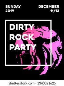 Dirty Rock Party Abstract minimal poster set for music event