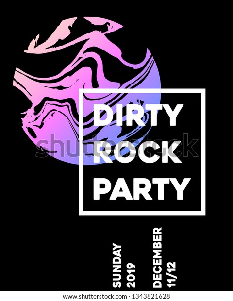 Dirty Rock Party Abstract Minimal Poster Stock Vector Royalty Free