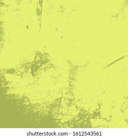 Dirty rustic rough empty cover template. Distressed spray green grainy back texture. Grunge dust messy background. Aged splatter crumb wall backdrop. Weathered aging design element. EPS10 vector