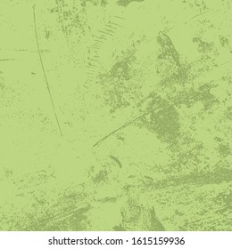 Dirty rustic rough empty cover template. Distressed spray green grainy back texture. Grunge dust messy background. Aged splatter crumb wall backdrop. Weathered aging design element. EPS10 vector