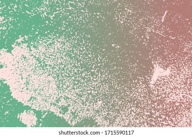 Dirty rustic rough empty cover template. Distressed spray green grainy back texture. Grunge dust messy background. Aged splatter crumb wall backdrop. Weathered aging design element. EPS10 vector