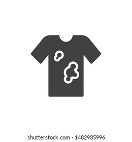 Dirty shirt vector icon. filled flat sign for mobile concept and web design. Stain remove sign glyph icon. Laundry symbol, logo illustration. Vector graphics