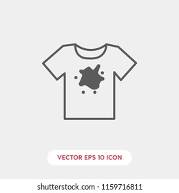 Dirty shirt vector icon. Linear style sign for mobile concept and web design. dirty shirt symbol logo illustration. vector graphics - Vector.