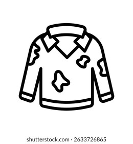 Ícone de contorno de Vetor de Camisa Suja. Arquivo Eps 10