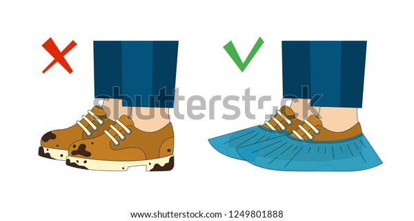 Dirty Shoes Shoe Covers Vector Illustration Stock Vector (Royalty Free ...