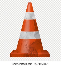 Dirty Signal Cone Isolated Transparent Background With Gradient Mesh, Vector Illustration