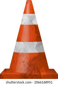 Dirty Signal Cone Isolated White Background With Gradient Mesh, Vector Illustration