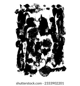 Dirty smeared grunge texture with the black blots and brush strokes. Vector illustration.