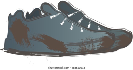 dirty sneakers pair