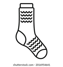 Dirty Sock Symbol Umrissvektor. Sport-Wollartikel. Kuschelsocke