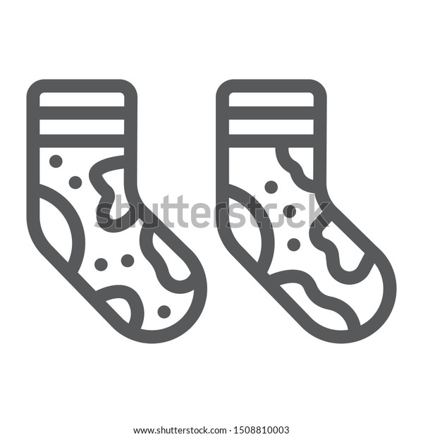Dirty Socks Line Icon Laundry Wardrobe Stock Vector (Royalty Free ...
