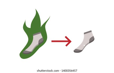 dirty socks vector illustration cleaning clothes
