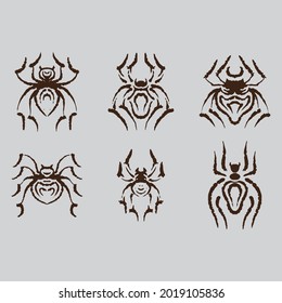 Dirty spider drawing. Creative illustration.