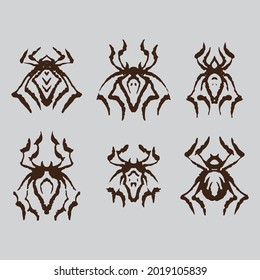 Dirty spider drawing. Creative illustration.