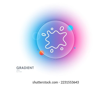 Icono de línea de puntos sucios. Botón de desenfoque degradado con gafas. Señal de servicio de lavandería. Símbolo de suciedad de ropa. Diseño de vidrio transparente. Icono de línea de puntos sucios. Vector
