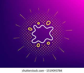 Dirty spot line icon. Halftone pattern. Laundry service sign. Clothing dirt symbol. Gradient background. Dirty spot line icon. Yellow halftone pattern. Vector