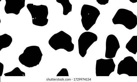 Dirty Stain Animal Blot. Black Animal Splash. Seamless Dog Texture Vector Blob. Giraffe Paint Calf. Giraffe Inkblot Graffiti Dog. Dalmatian Spray Pattern. Seamless Ink Splatter. White Dirty Cow.