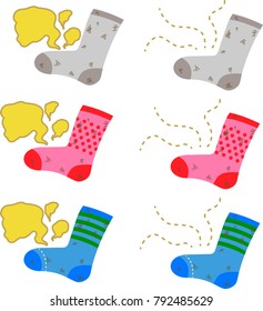 Dirty stinky socks set.eps
This is a vector illustration.