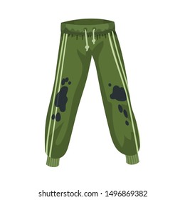 Dirty sweatpants. Vector illustration on a white background.