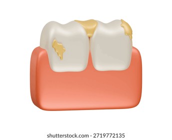 dirty teeth icon 3d illustration render