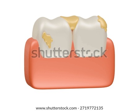 dirty teeth icon 3d illustration render