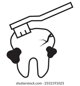 dirty teeth icon vector design. dirty dental care vector