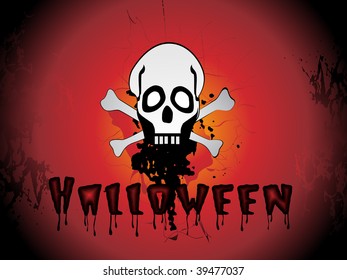 dirty texture background with skull, bone illustration