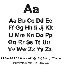 Dirty textured of typography grungy stamped alphabet font vector collection