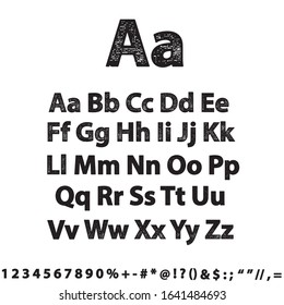 Dirty textured of typography grungy stamped alphabet font vector collection