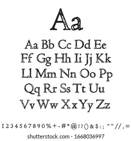Dirty textured of typography grungy stamped alphabet font vector collection