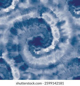 Dirty Tie Dye Boho. Dyed Repeat. Indigo Swirl Spiral. Vector Seamless Tye Dye. Blue Swirl Watercolor. Spiral Old Background. Seamless Seamless Indigo. Shibori Blue Tie Dye. Indigo Fabric Print.