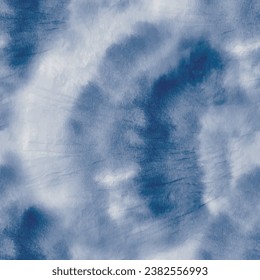 Dirty Tie Dye Shirt. Traditional Blue Tie Dye. Vector Dyed Background. Indigo Fabric Batik. Vector Tie Dye Texture. Seamless Gradient Indigo. Navy Repeat. Blue Swirl Background. Indigo Swirl Spiral.