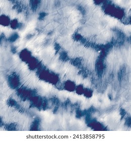 Dirty Tie Dye Spot. Vector Old Background. Seamless Pastel Repeat. Tie Dye Circle Mark. Blue Shibori Print. Blue Spot Watercolor. Grunge Batik. Dyed Grunge Tie Dye. Splash Traditional Repeat.
