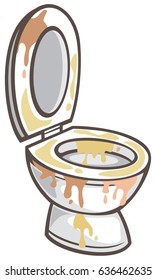 dirty toilet bowl vector illustration