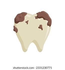 Dirty tooth vector illustration.  Toothache icon sign symbol