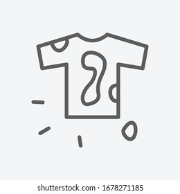 Dirty t-shirt icon line symbol. Isolated vector illustration of icon sign concept for your web site mobile app logo UI design. svg