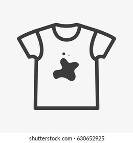 Dirty T-Shirt Minimal Flat Line Outline Stroke Icon Pictogram Symbol